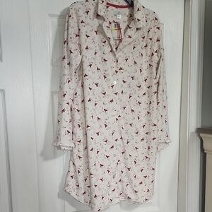 Women's Cream and Red Nightshirt